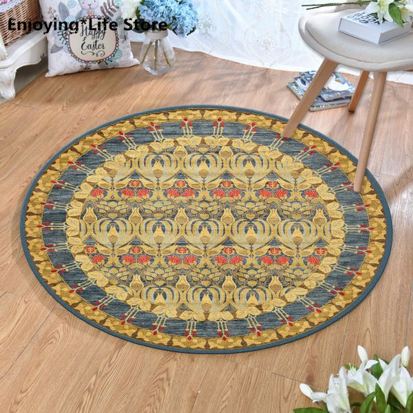 

carpet retro round rug living room bedroom bedside rug simple turkish style washable