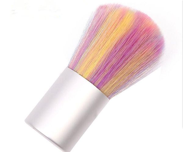 1 unidad de cepillo de limpieza de polvo suave para uñas de colores, Gel acrílico UV para eliminación de polvo, cepillo de limpieza de polvo para decoración de uñas, herramienta de manicura y pedicura