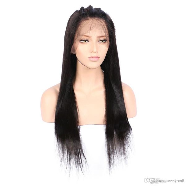 

бразильские парики температуры проволоки для женщин прямых длинных прямых естественного вида волоса бесклеевого фронт шнурка волосы полного, Black