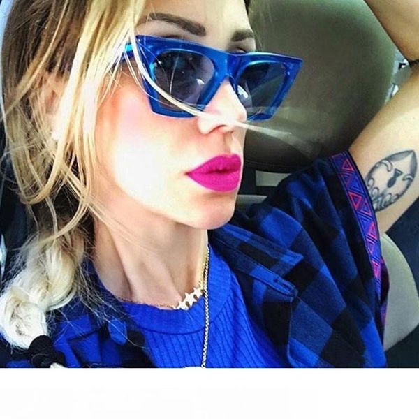 

el malus] 2018 new cat eye frame sunglasses women female uv400 red blue tan lens mirror vintage sun glasses brand designer sg062, White;black