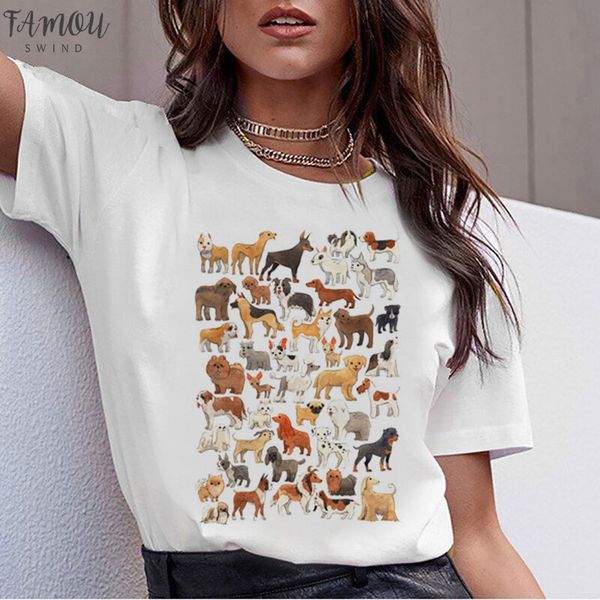 

french france bulldog dachshund pug teckel ullzang t shirt women harajuku german shepherd t shirt pit bull kawaii tshirt female, White