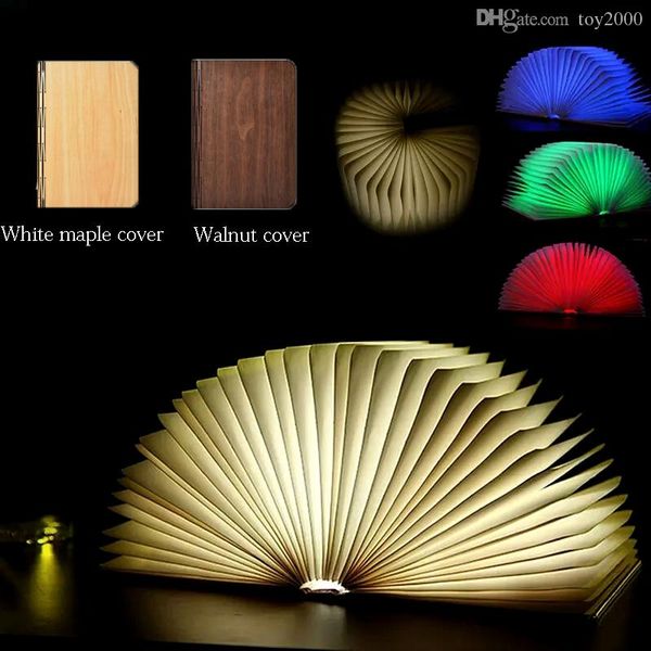 

Новый RGB LED 3D Night Light Складной свет книги Настольная лампа USB-порт перезаряжаемый Де