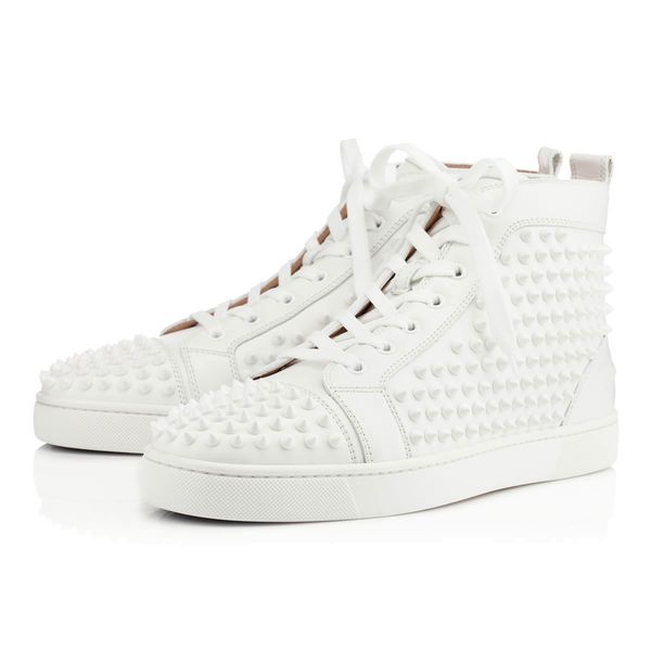 

new designer shoes studded spikes fashion red suede leather mens womens flat bottoms luxury party lovers sneakers size 36-46 with box cs05, Black