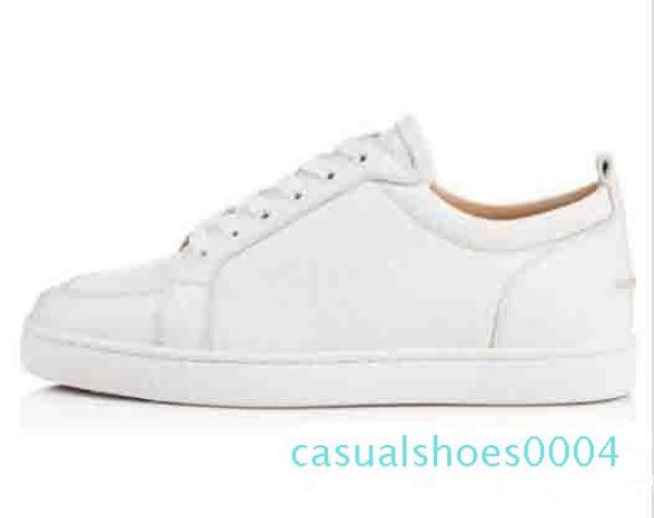 

original box] gift brand red bottom men sneakers low shoes rantulow junior flat mens geunine leather white black outdoor trainer c04