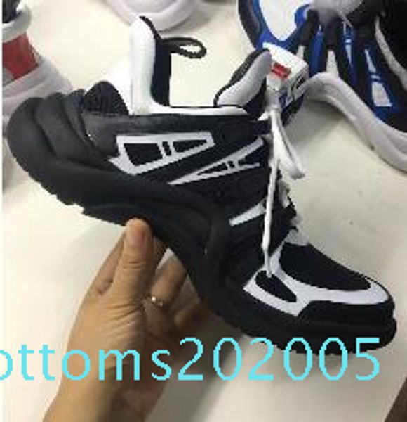 

2018 new luxury women's archlight sneaker men genuine leather trainers tpu outsole casual shoes runner shoes 7 colors r05, Black