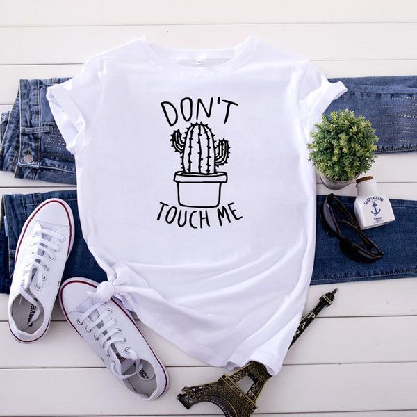 

women's womens designer tees clothing don't touch me cotton short sleeve women's t-shirt black, yellow, pink, white, dark gr