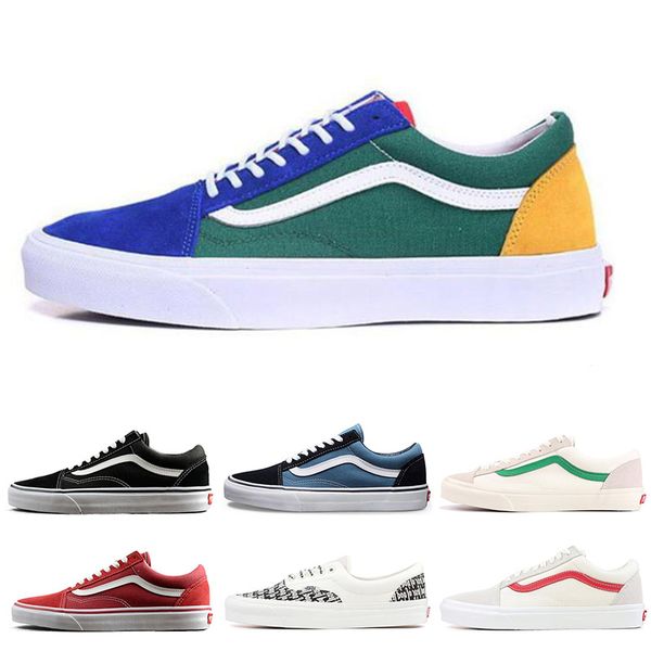 

Vans Новый горячий яхт-клуб фургоны старый skool страх Бога черный белый зефир зеленый PRIMAR мужчины женщины кроссовки мода скейт повседневная обувь 36-44