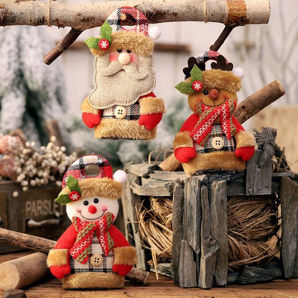 

creative christmas hanging ornaments santa claus snowman elk lattice cartoon doll christmas decorations for home