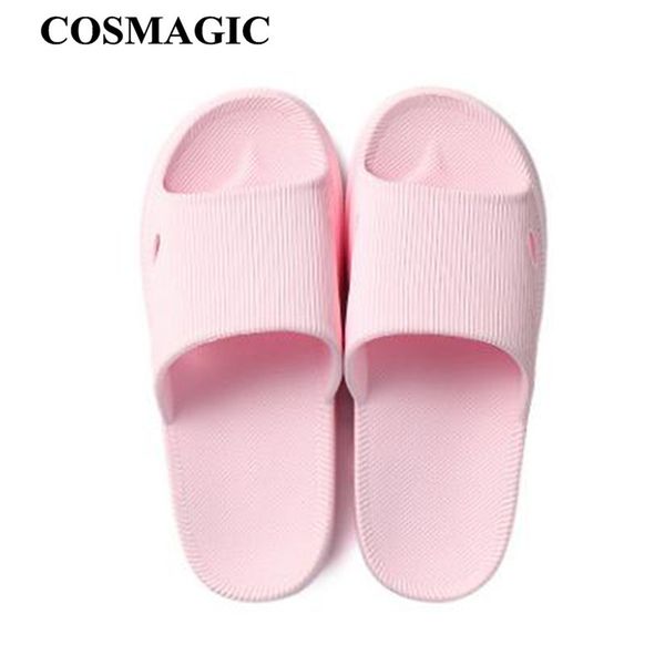 

cosmagic 2019 new indoor household slipper summer home anti-slip weightlight soft quick drying bathroom shower slippers shoe, Black