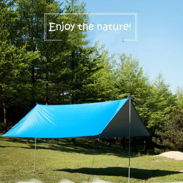 

3mx3m outdoor camping hammock rain beach uv protection sun shelter waterproof tent shade uv garden awning canopy sunshade