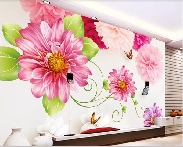 

3d wallpaper custom p mural atmospheric fashion bright flowers tv background wall mural on the wall home decor wall art pictures
