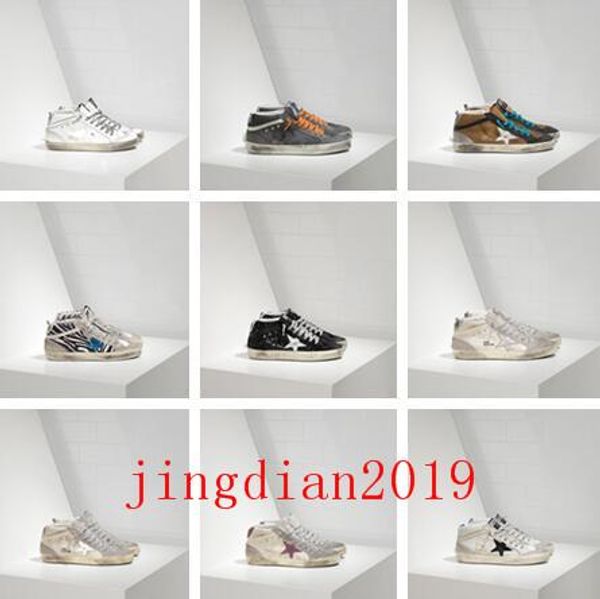 

2020 italy s golden old style star fashion sneakers genuine leather mens womens casual shoes gooses trainer mid superstar