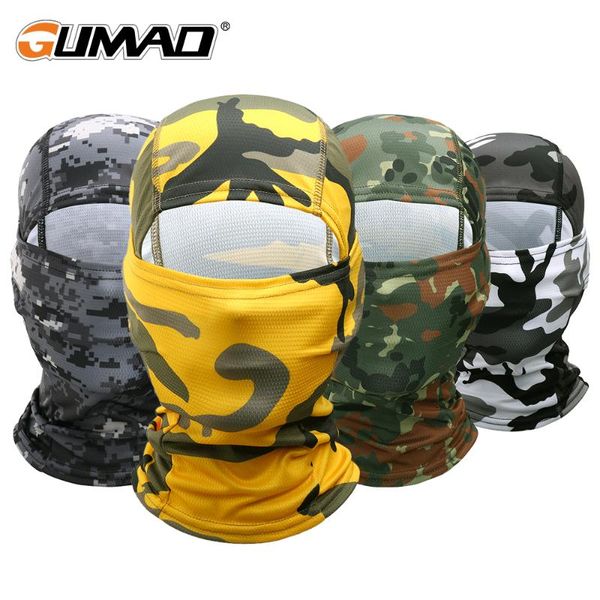 

army tactical balaclava full face mask anti-uv multicam camo cycling fishing paintball hiking helmet cap men, Black