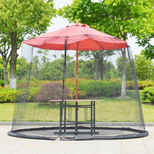 

patio umbrella cover mosquito netting umbrella table mesh screen zipper deign insect-proof sun protection for outdoor courtyard