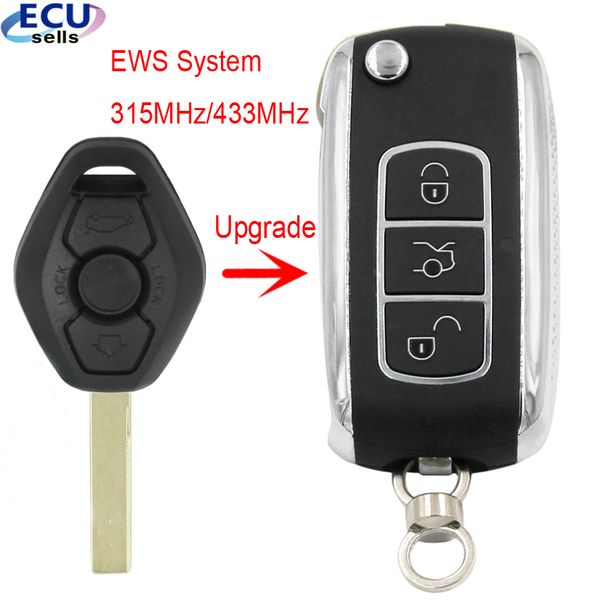 

upgrade flip remote key for ews system 315mhz/433mhz for x3 x5 z3 z4 1/3/5/7 series car keyless transmitter