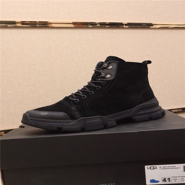 

australian luxury snow boots men's shoes flat-heeled thick martin boots men's short boots casual wear size 39-45, Black