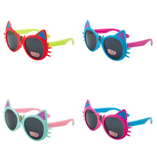 

2020 children's fashionable cat cartoon sun sun glasses male and female baby decorative sunglasses 3008 mixed batch, Blue