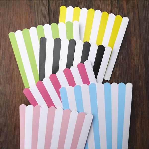 

12pcs popcorn box colorful chevron stripes dot gold gift box party favour wedding pop corn kid party decoration bags loot