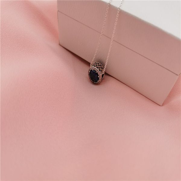 

925 sterling silver signature pendant быстро ожерелье первоначально коробка для pandora cz алмазный диск цепи ожерелье для женщин мужчин box