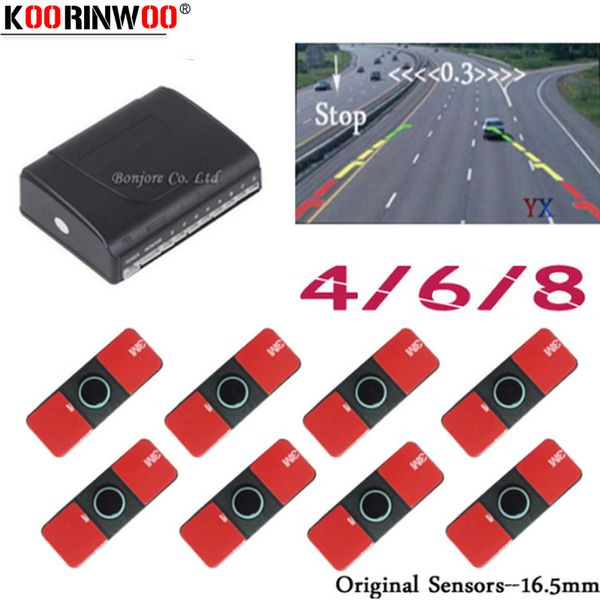 

koorinwoo original 16.5mm electromagnetic parktronic car parking sensors 8/6/4 radars alarm buzzer car detector video system