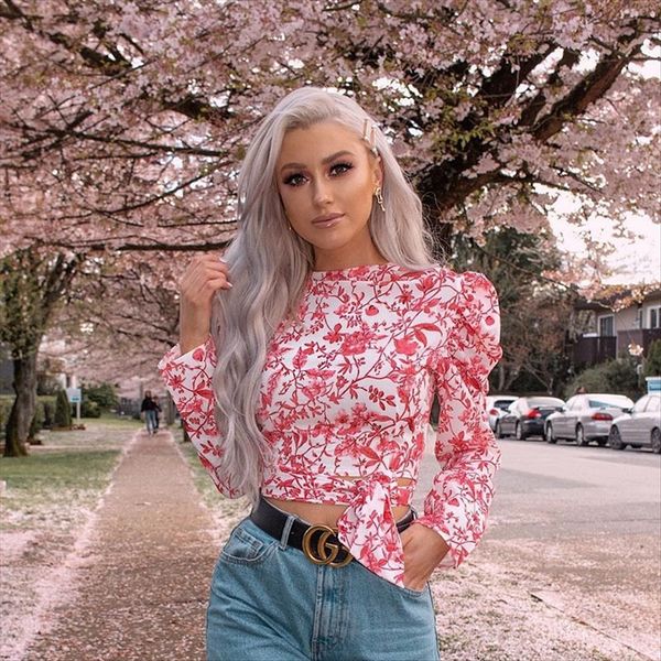 

2019 chiffon flounder women's printed unbacked 2019 chiffon flounder women's printed unbacked top, White