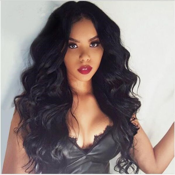 Top Quality Big Curly Natural Color Full Front Lace Wig Long