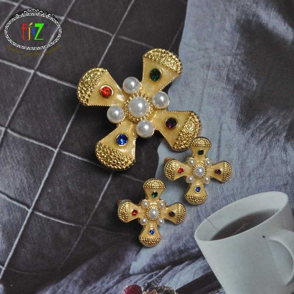 

f.j4z women brooches bohemian golden simulated pearl brooch pins & earrings girl's gifts costume jewelry dropship, Silver