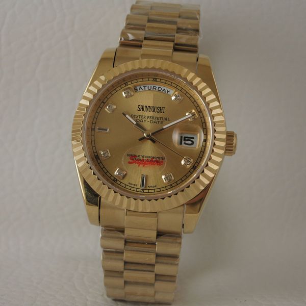 

2019 sunday calendar series luxury mens watches japan automatic mechanical sapphire luxury wristwatches, Slivery;brown