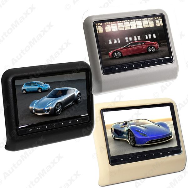

feeldo 2pcs 9 inch car headrest monitors digital lcd av 9"hd monitor remote control 3-color #fd3857