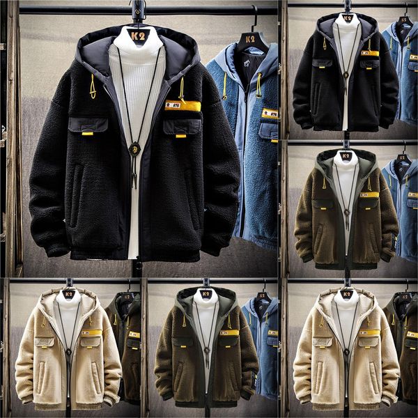 

chaqueta hombre jaqueta masculino зимнее пальто мужская осень сплошной цвет флис повседневная пальто casaco masculino abrigo hombre, Black;brown