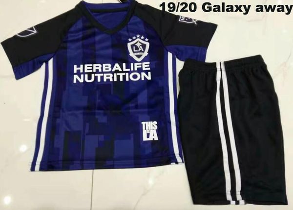 

kids kit los angeles galaxy away football jerseys 2019/20 galaxy child football away blue boy soccer jerseys child soccer shirts+pants, Black