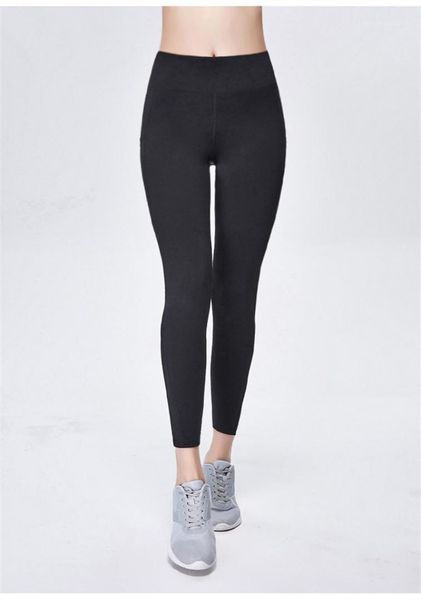 

color high waist womens regular pants womens sport ankle length leggings yoga fitness casual pants fashion pure, Black