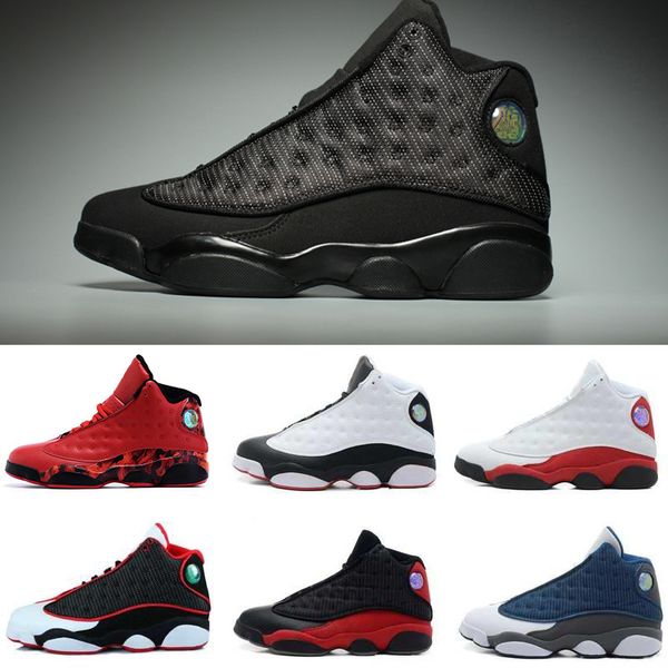 

black cat 13 xiii mens basketball shoes bred navy game hologram grey toe grey athletics sport sneaker boots