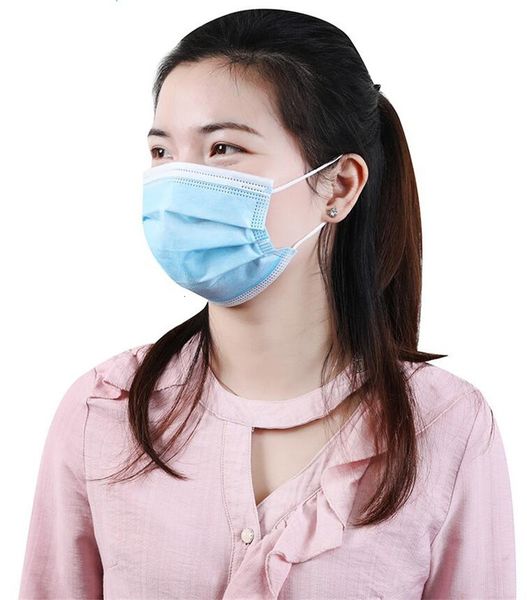 

dhl ship ci85 fa300 1pcs nonwove 3 layer ply dust winter face mask earloop masks 7339044 7427086 black blue gu3a