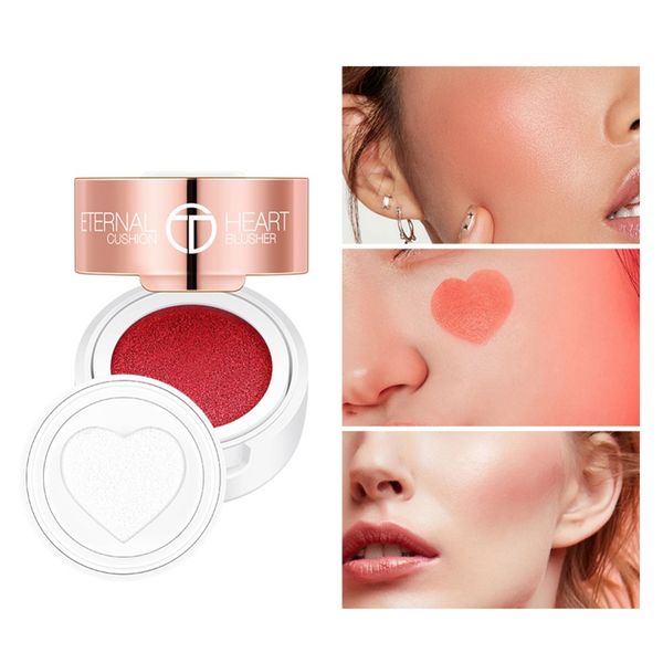 

4 colors waterproof long lasting air cushion seal blush cream contour makeup palette heart blusher palette orange peach color