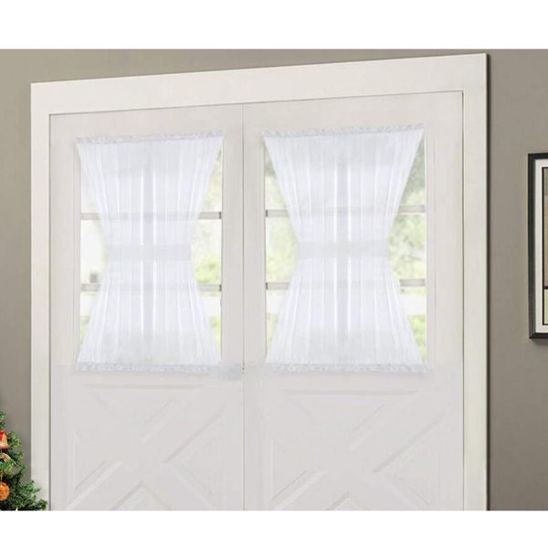 

2pack breathable white 137x102cm french door curtains blackout patio/glass curtain panel