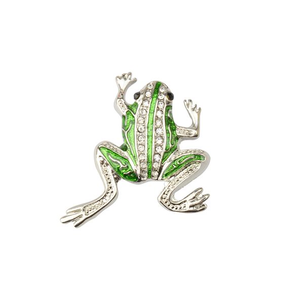 

new cute crystal frog shape brooch pins clip animal jewelry gifts, Gray