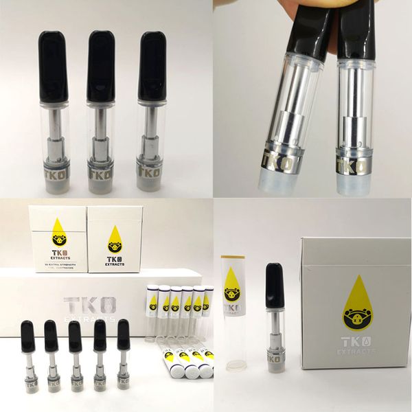 

TKO Экстракты Vape картридж Упаковка 0,8 мл Ceramic Корзина густое масло Форсунки Empty Vape Pen Ceramic Coil картриджи 510 Thread Испаритель Box