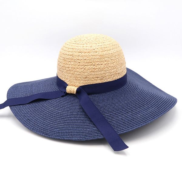 

women wide brim straw panama roll up hat fedora beach sun hat upf50, Blue;gray