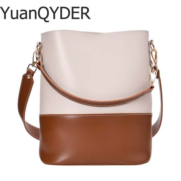 

new fashion 2 sets ladies bucket bag resizable luxury handbags women bags designer vintage contrast color crossbody bags female