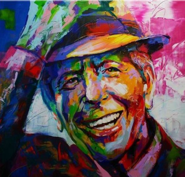 

leonard cohen portrait pop art oil painting on canvas wall decor wall art home decor handcrafts /hd print 191022