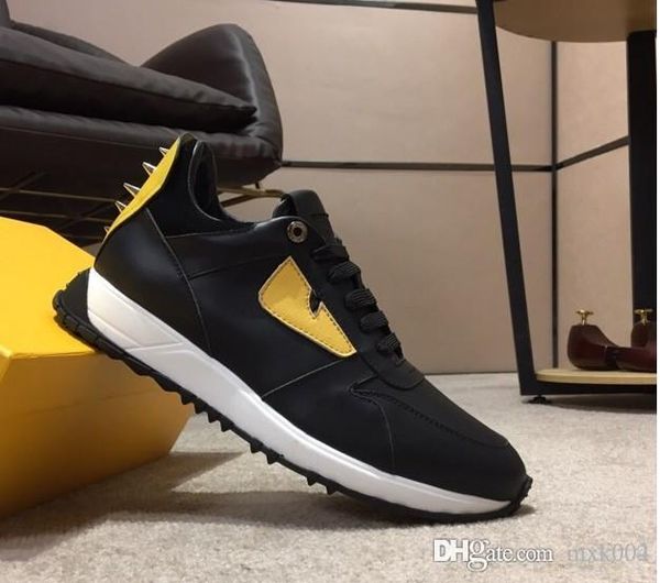 

2019 лучшие качества fd luxury brands fun fur дизайнер кроссовок обувь из натуральной кожи подарочный мужской женщин racer горячие продажи с, Black