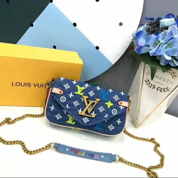

2020 classic new fashion louis casual envelope bag denim bag