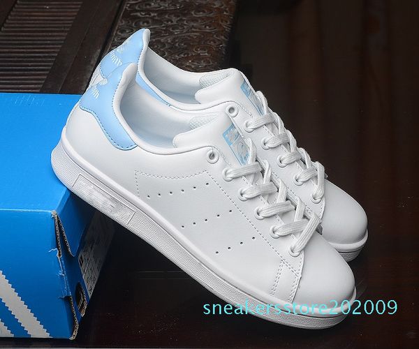 

горячая originals stan smith shoes дешевые женщины мужчины повседневная кожа кроссовки superstars скейтборд штамповка белые девушки стэн сми, Black