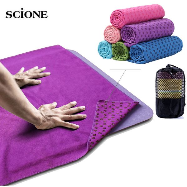 

slip yoga mat cover towel non blanket with bag sport fitness exercise pilates workout anti skid mat for women gym xa121a