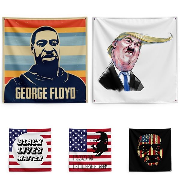 

george floyd printing tapestry black lives matter household wall banner 150*150cm #qa55895