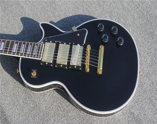 

black 3 pickup electric guitar, band dedicated, seiko production, birthday gift,