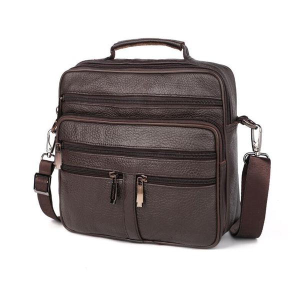 

genuine leather men's briefcase retro motorcycle business computer bag fashion casual shoulder messenger bag zip postman handbag