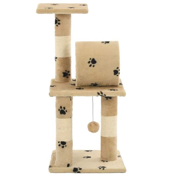 

cat scratching tree sisal 65 cm beige paw print other bird supplies
