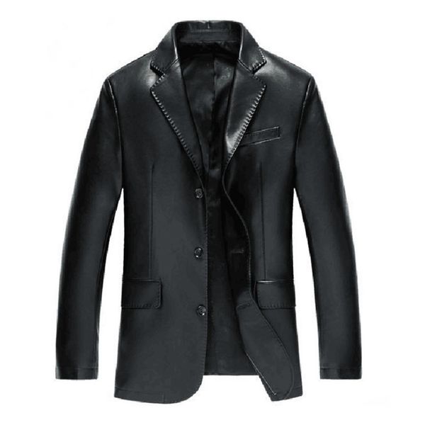 

autumn black leather suit jacket male pu leather loose casual quality faux suit oversize long sleeve men blazer xxxl, White;black